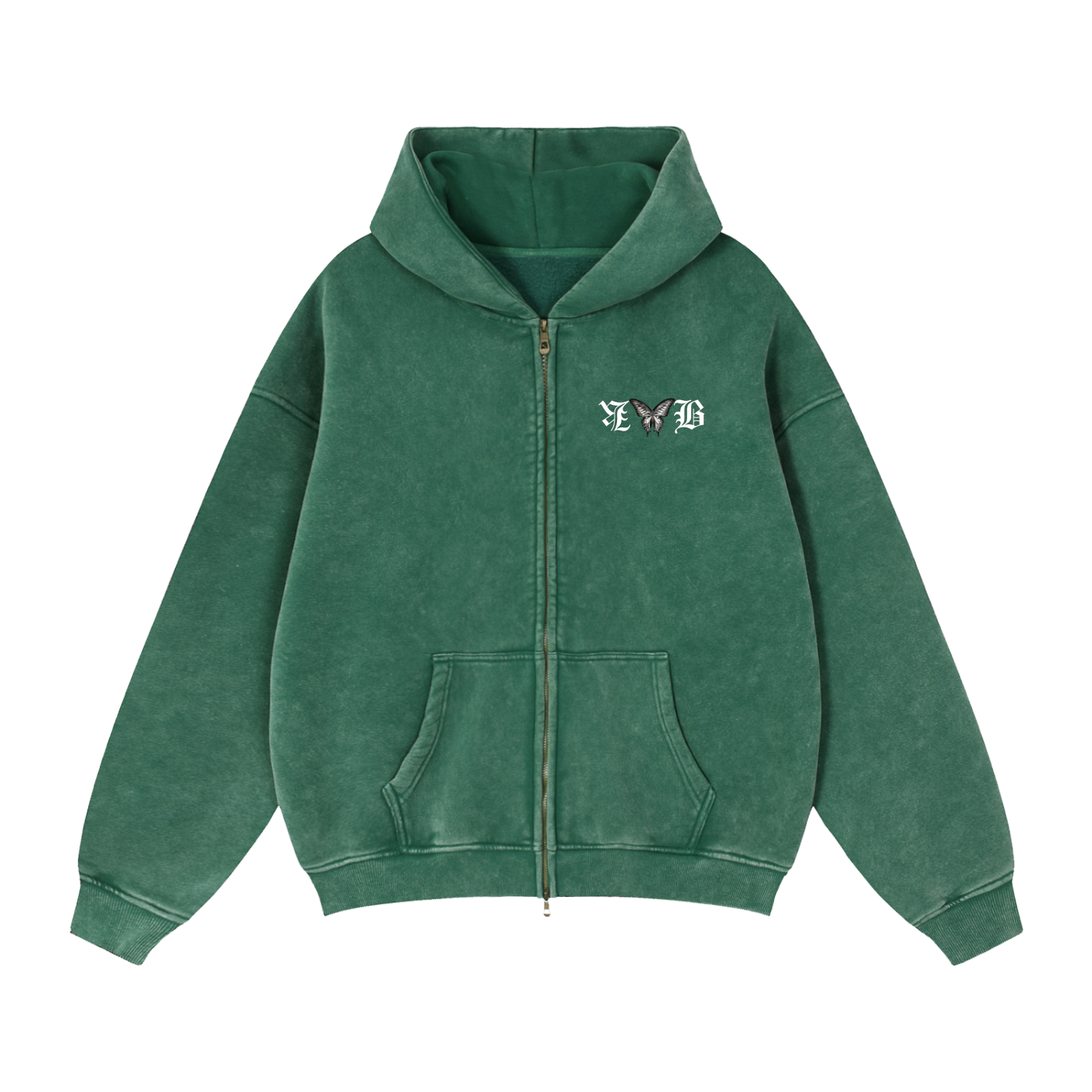 Zip-Through Boxy Fleece Hoodie