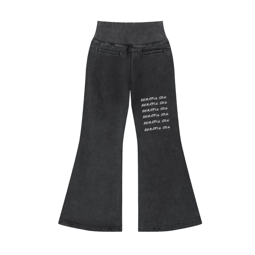 Vintage Washed Flared Fleece Pants