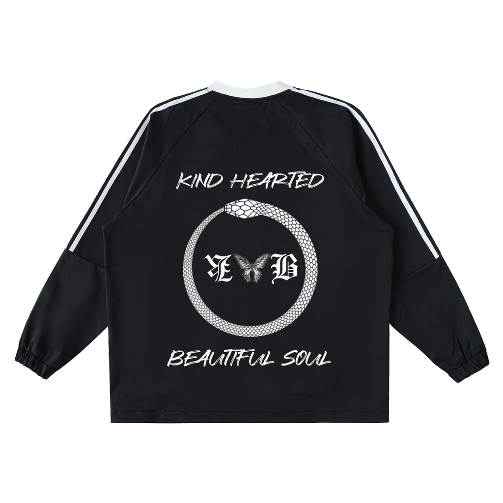 Color-Block V-Neck Long-Sleeve T-Shirt