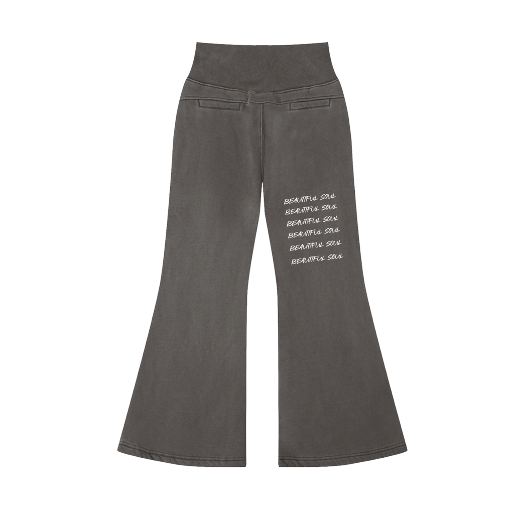 Vintage Washed Flared Fleece Pants