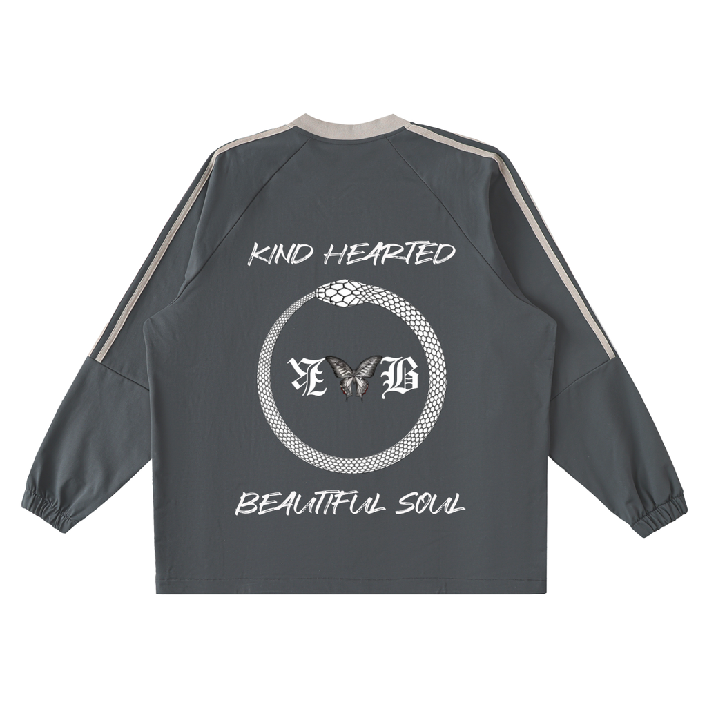 Color-Block V-Neck Long-Sleeve T-Shirt