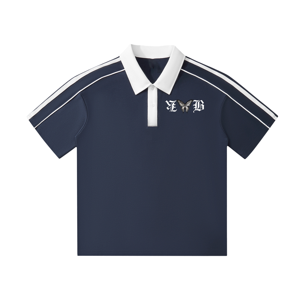 Contrast Collar Short-Sleeve Polo Shirt